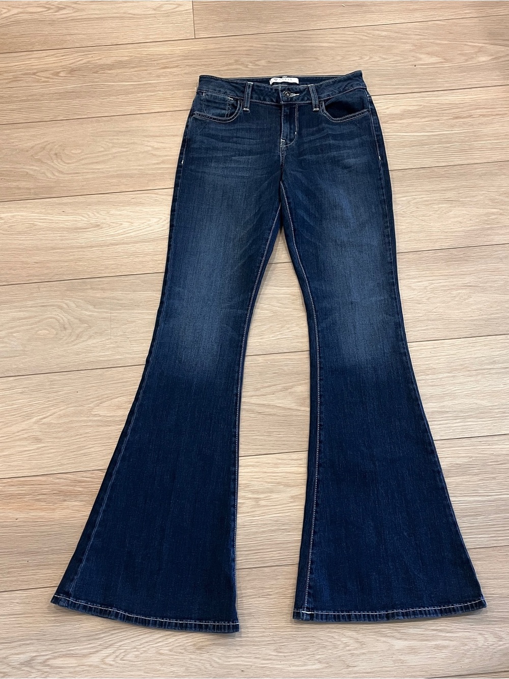 Guess Y2K Dark Wash Low Rise Super Flare Jeans Women 26